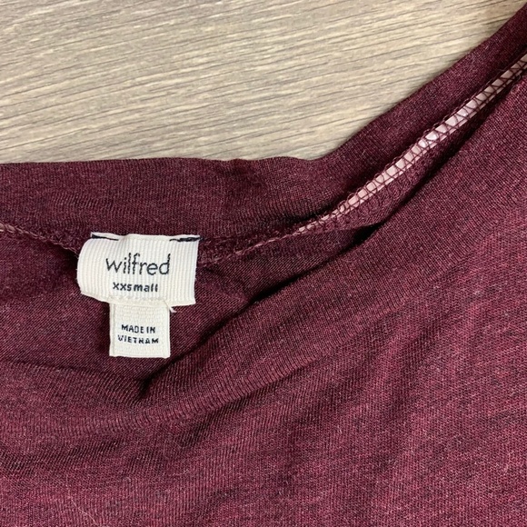 Aritzia Wilfred T-shirt Maroon Short Sleeves Crew neck Oversized Rayon Size XXS - Picture 6 of 12